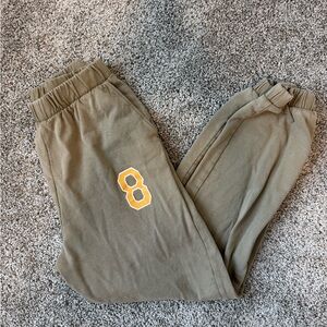 Tan Jogger Pants with Number Print